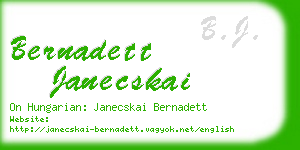 bernadett janecskai business card